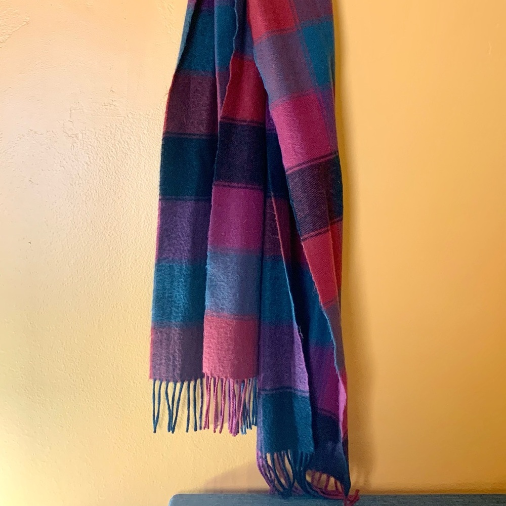 Men’s Cashmere scarf, black , red and grey